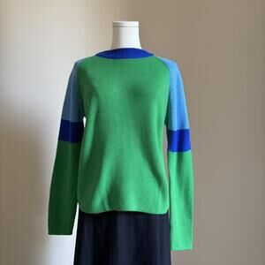 1970s green and blue sweater